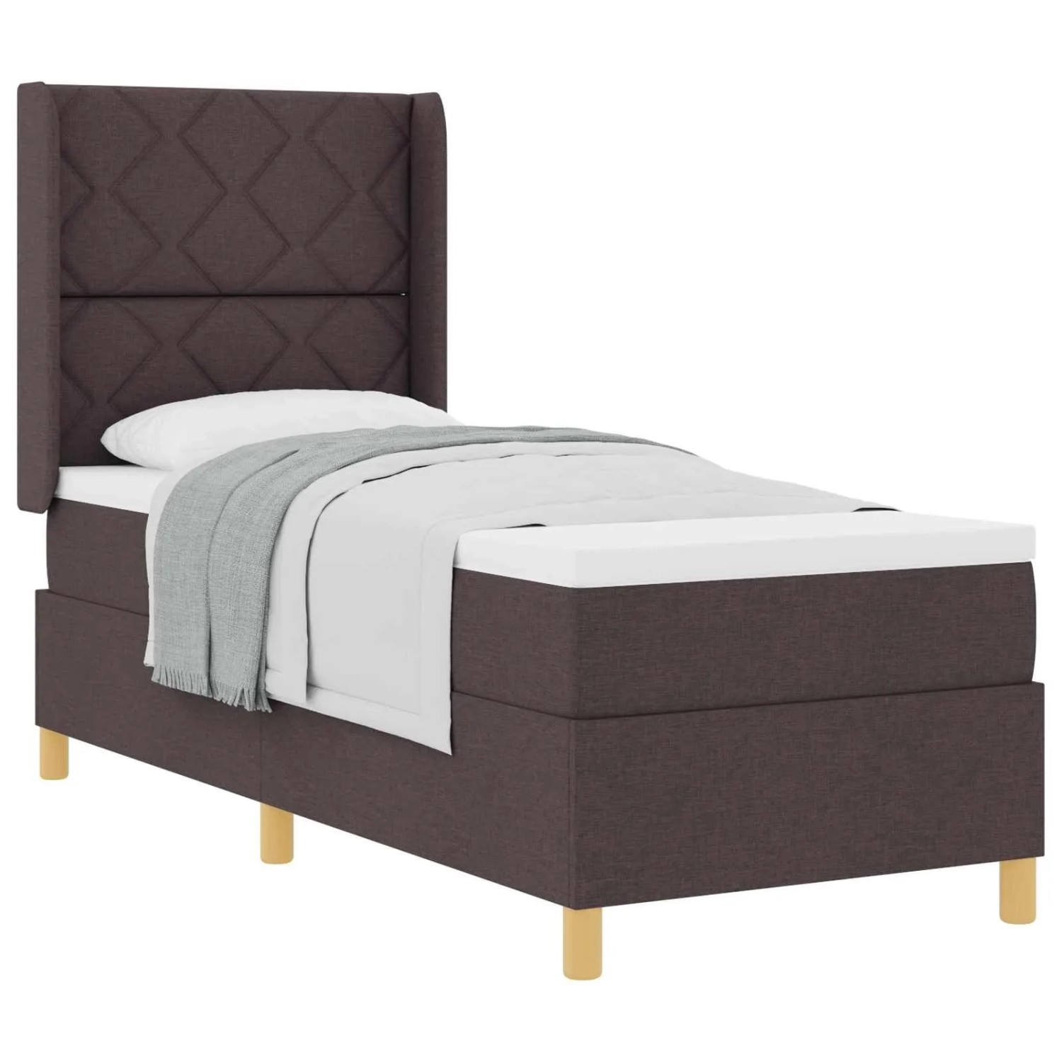 vidaXL Boxspringbett mit Matratze Dunkelbraun 80 x 200 cm Stoff 3341864