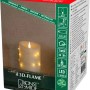 Konstsmide LED Echtwachskerze mit 3D-Flamme und silberfarbenem Draht, batteriebetrieben für Innen, Weihnachtsdeko.