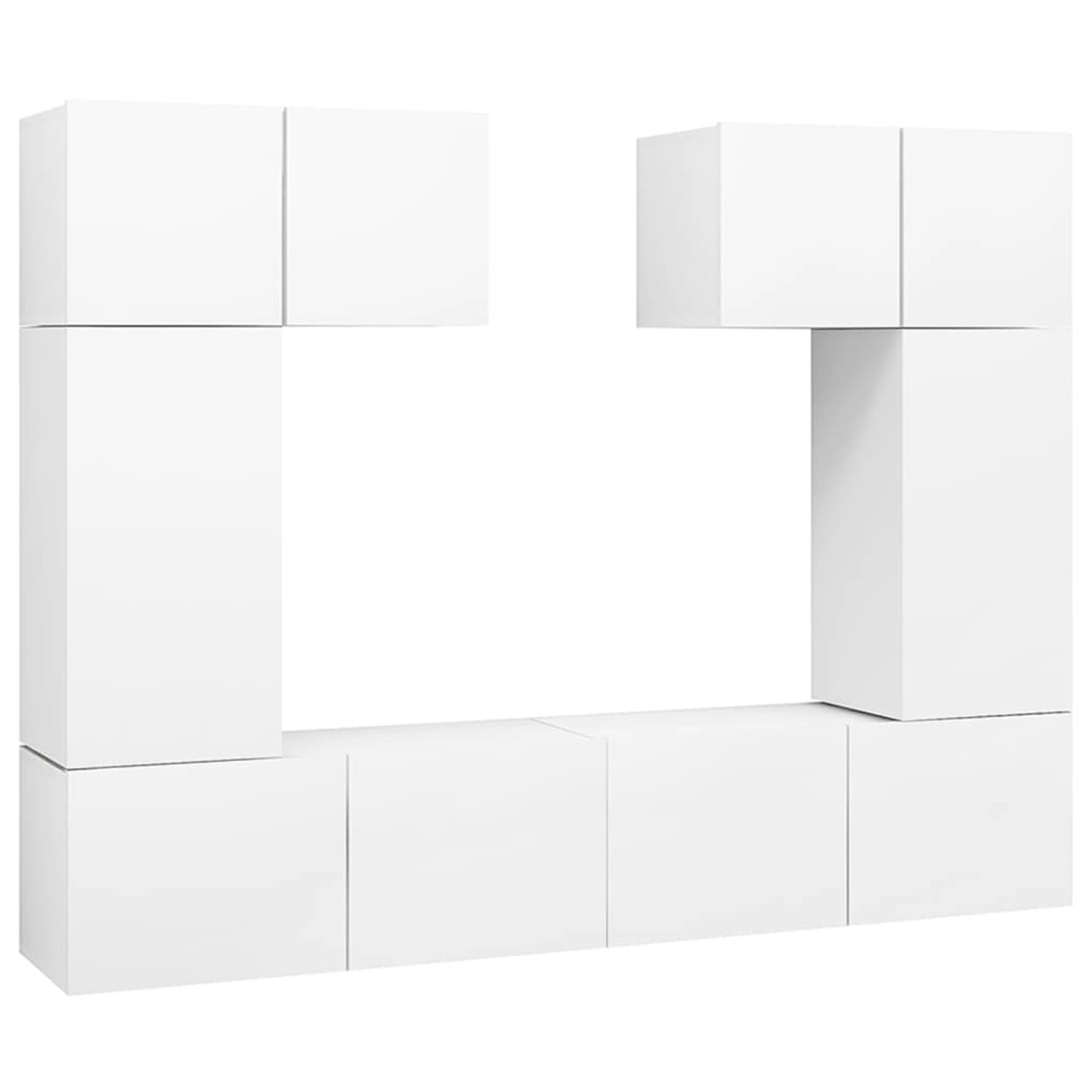 vidaXL 6-Tlg TV-Schrank-Set Weiß Holzwerkstoff 3078698 günstig online kaufen