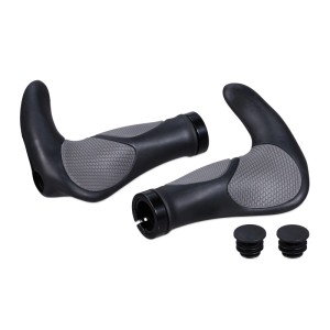 Relaxdays Fahrradgriffe Kunststoff Schwarz Grau Ergonomisch Rutschfest 10,5 x 14 x 3,5 cm