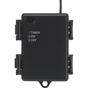 Batteriefach mit Timer für LED-Figur Tanne, Schwarz. Für 3x AA Batterien (nicht enthalten).