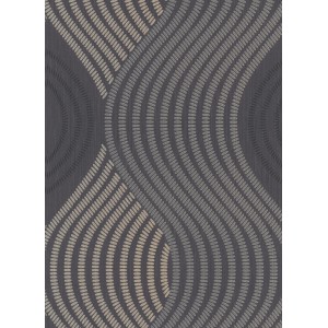 Erismann Vliestapete GMK Fashion for Walls mit 3D Wellenmuster in Schwarz.
