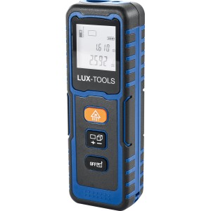 Digitaler LUX-TOOLS Laser-Entfernungsmesser für präzise Messungen bis 30 m.