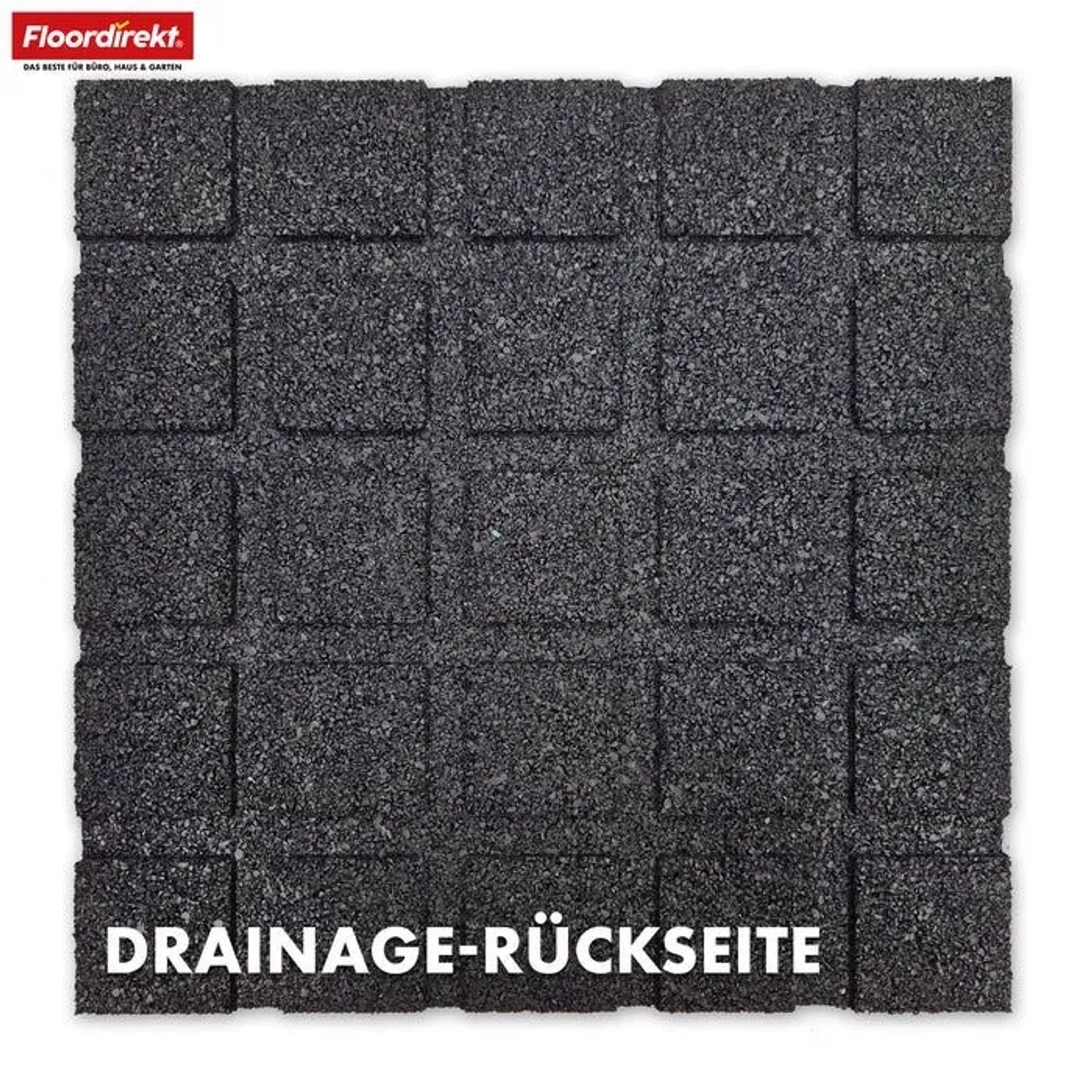 Floordirekt Fallschutzmatte Elastikmatte Fallschutzplatte mit Drainage 50 x 50 x 4 cm Grau_4