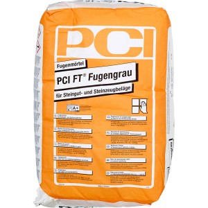 Sack PCI FT Fugengrau Fugenmörtel, silbergrau, 25 kg, für Fliesen- und Mosaikbeläge.