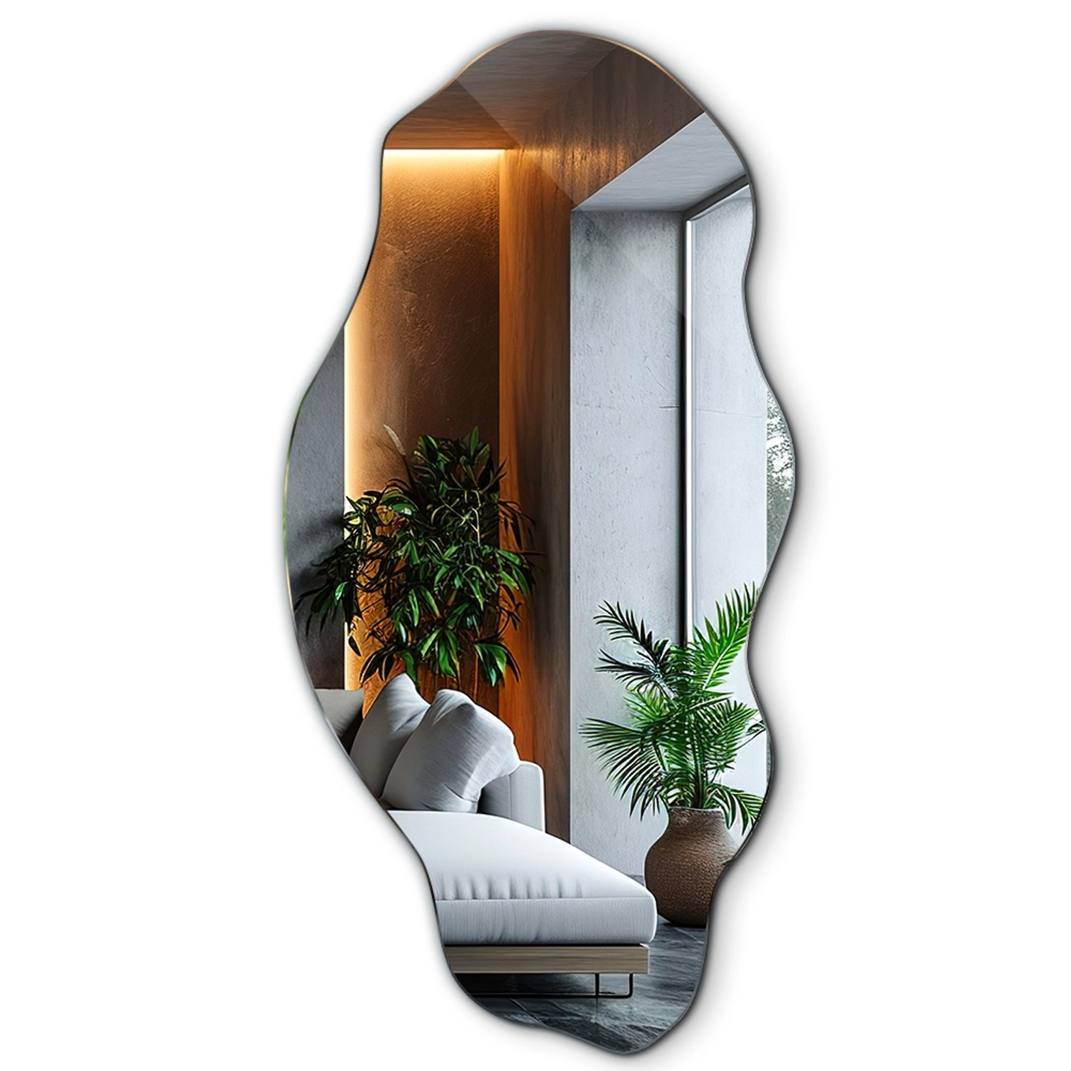 Tulup Spiegel Spiegel Organische Form 50 cm x 100 cm Asymmetrischer Hals-Sp günstig online kaufen