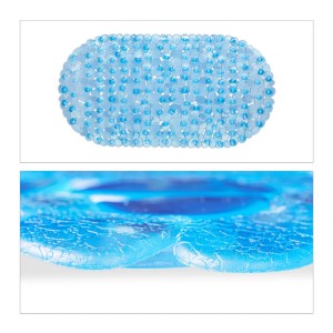 Relaxdays Badewannenmatte Steinoptik PVC Blau Rutschfest 68 cm x 35,5 cm 500 g