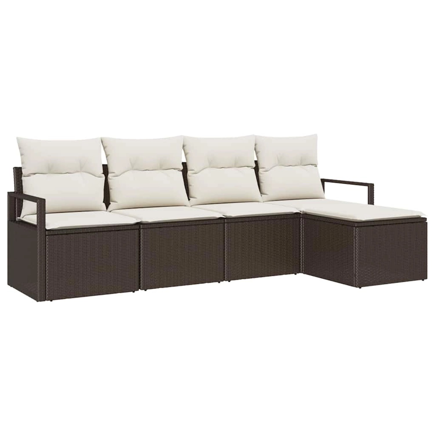 vidaXL Garten-Sofa-Set 5-Tlg Braun Poly Rattan 3346338 günstig online kaufen
