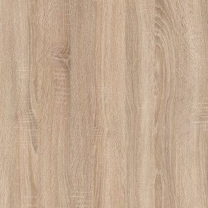 Dekorspanplatte Eiche Sägerau Hell, Detailansicht der Holzmaserung.