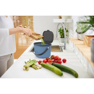 Rotho Bioabfallbehälter Albula 3,2 l Horizontblau