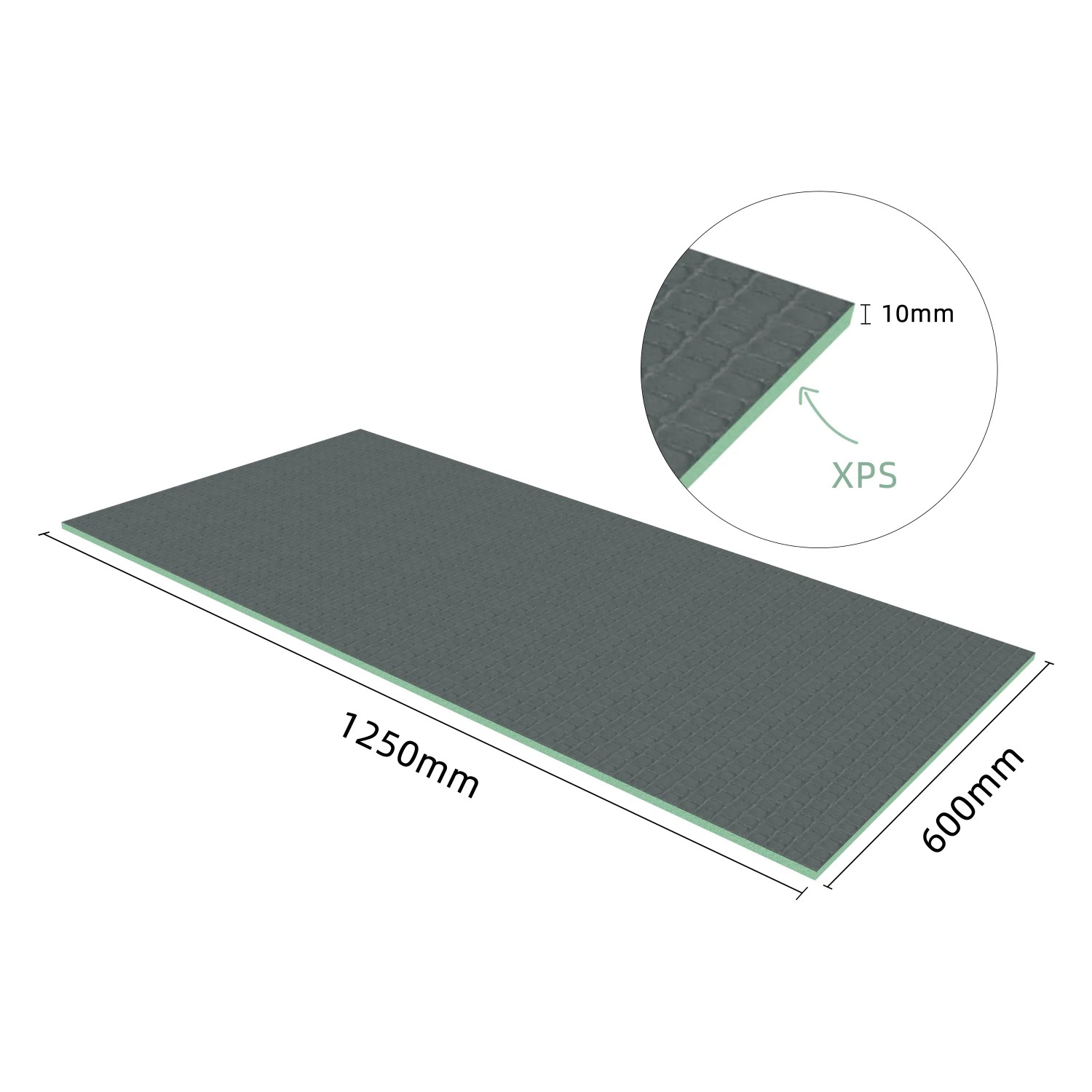 AICA Bauplatte, 1250x600x10mm, aus XPS-Hartschaum, ideal als Dämm- und Ausgleichsplatte.
