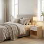 Nachttisch MDF Holzoptik-Weiß mit Schublade und offenem Fach im Schlafzimmer. Modernes Design, ideal als Nachtkommode.