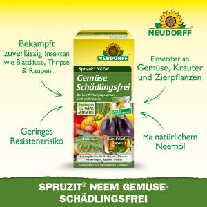 Neudorff Spruzit NEEM GemüseSchädlingsfrei 30ml: Mittel gegen saugende und beissende Insekten an Gemüse.