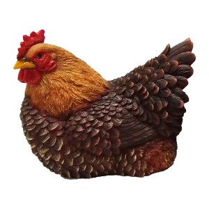 Sitzende Deko-Figur Huhn (ca. 25 cm) von Sunny Garden für Haus und Garten.