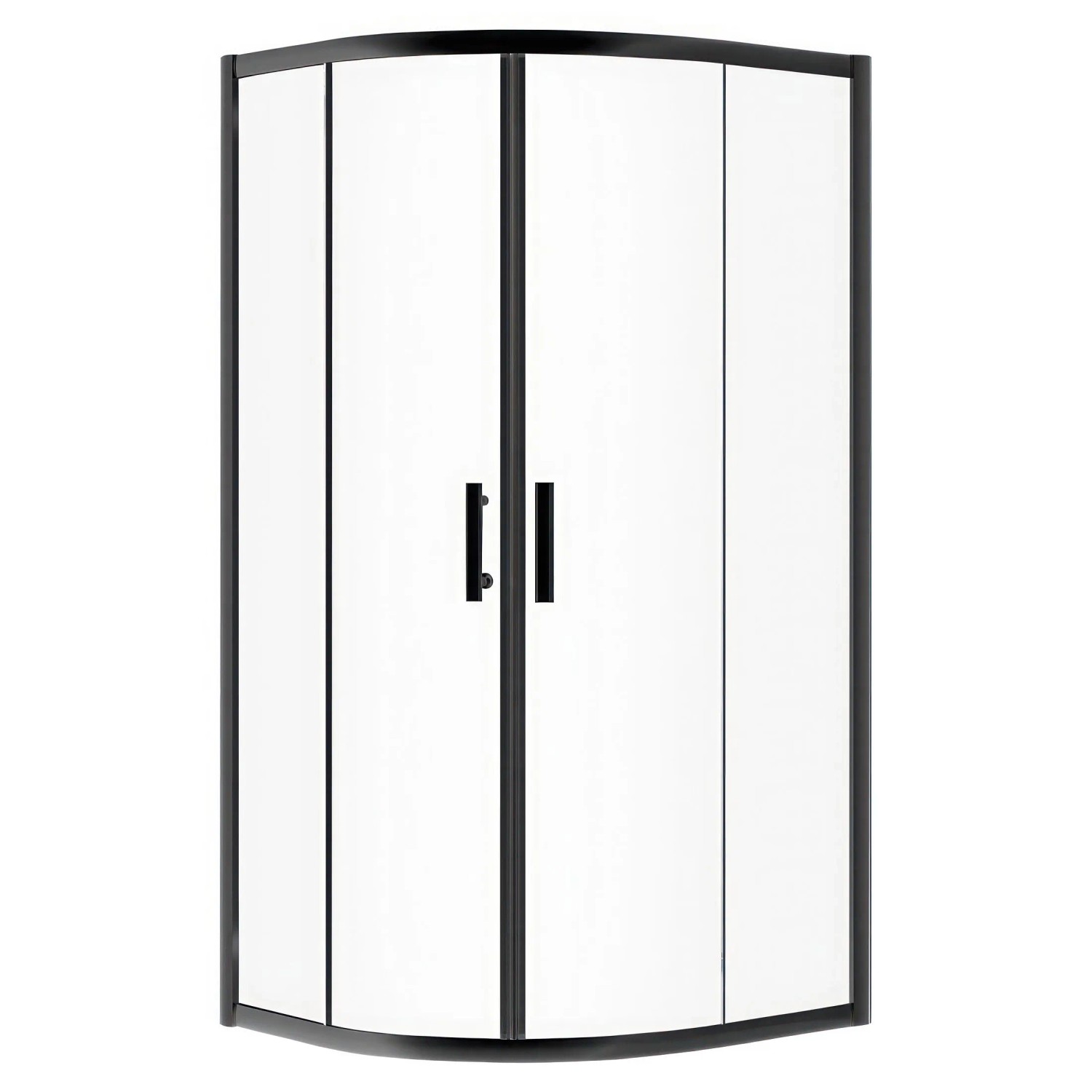 KOLMAN Duschkabine Viertelkreis 80 x 80 x 190 Cm 6 Mm Sicherheitsglas Rahmen Schwarz Transparent