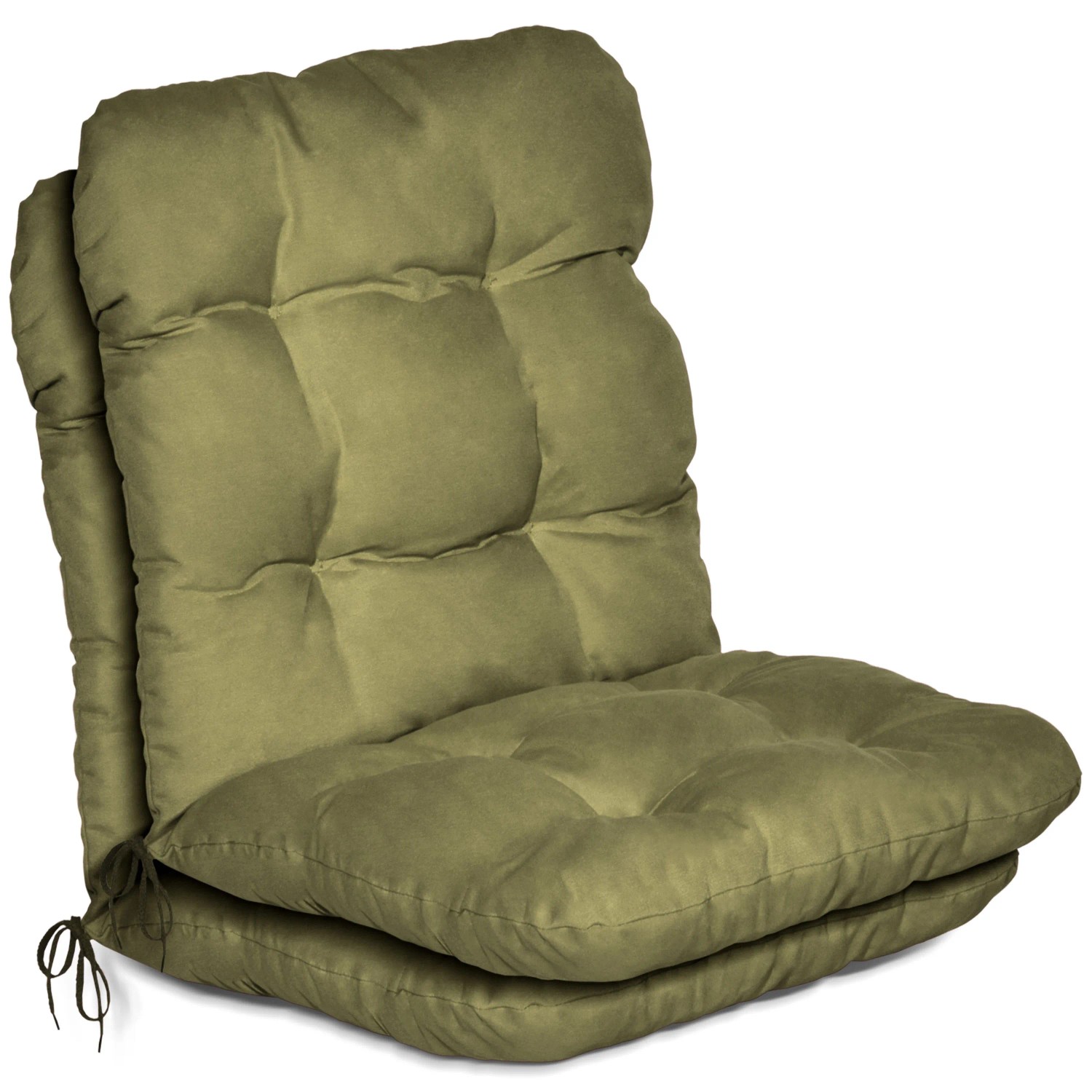 Beautissu 2er Set Niedriglehner Auflagen Set Flair NL 100x50x8cm Olivegrün