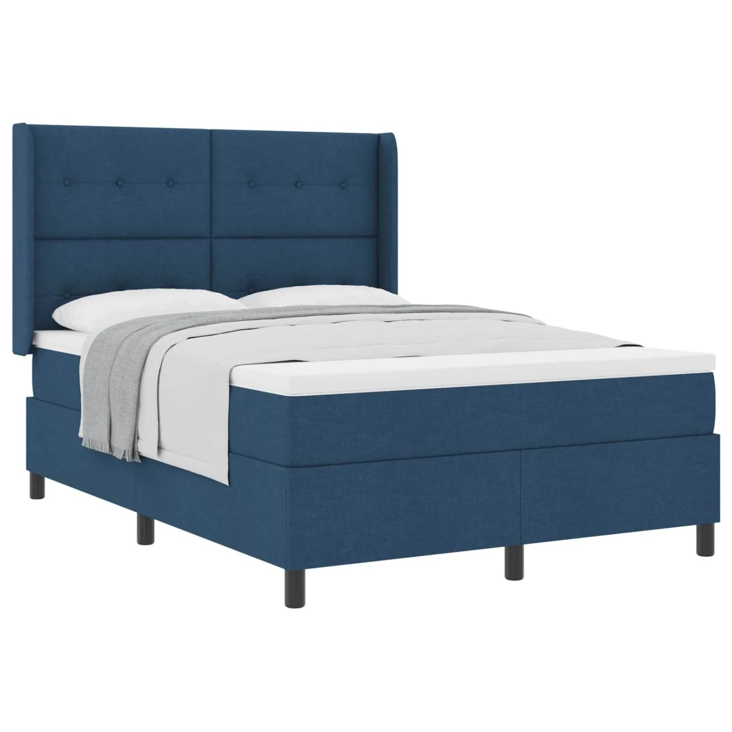 vidaXL Boxspringbett mit Matratze mit Kopfteil Blau 140 x 190 cm Stoff 3341 günstig online kaufen