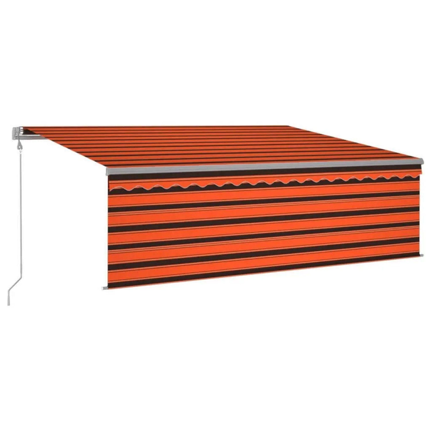 vidaXL Markise Automatisch Einziehbar mit Volant 4,5x3m Orange & Braun 3069450