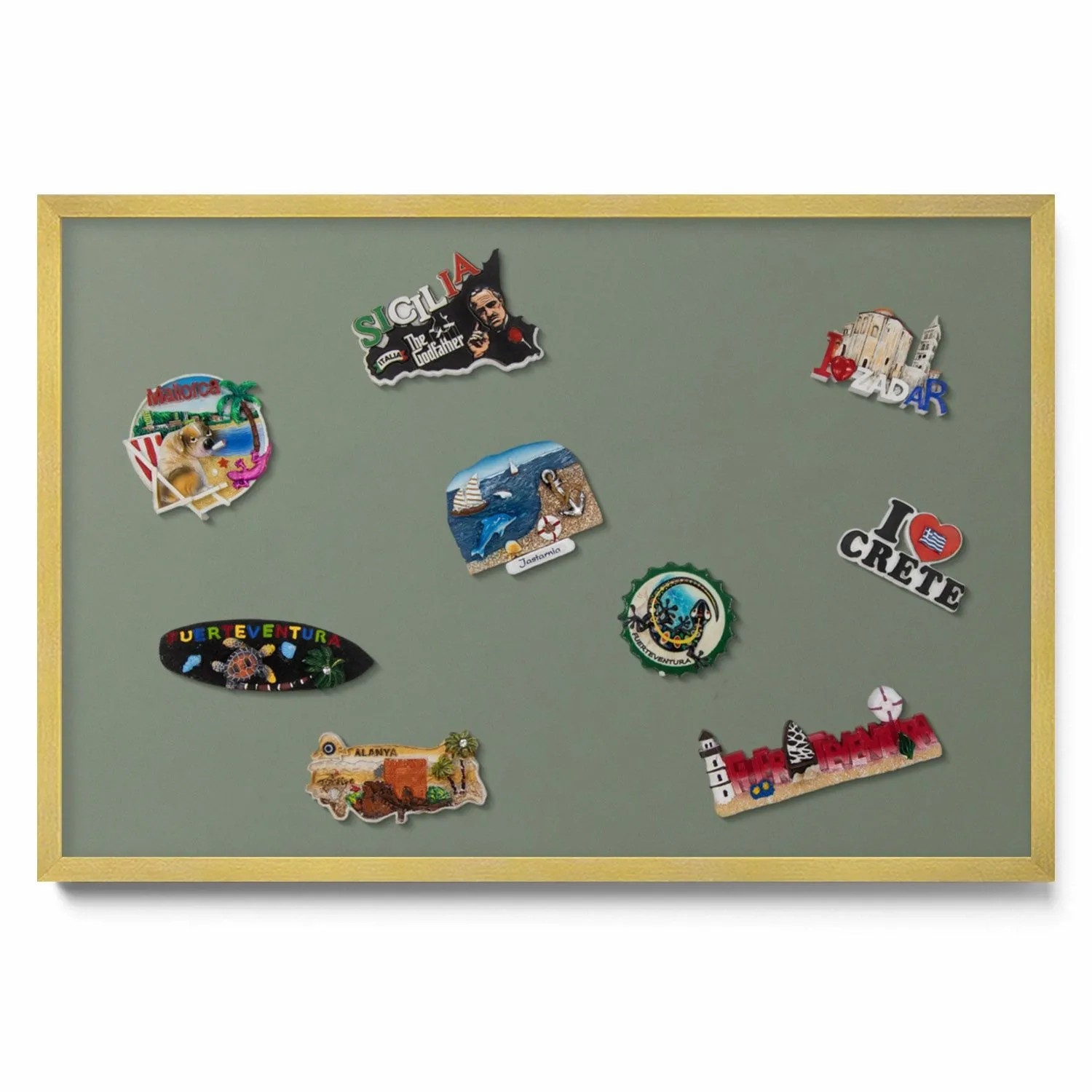 Tulup Magnettafel Magnetboard Metall Bedruckt Olivfarben 60x40 cm Wand-Magn günstig online kaufen