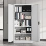 Jan Nowak Metallschrank Aktenschrank 90x185x40 cm mit Zylinderschloss und 4 Fachböden Grau_8
