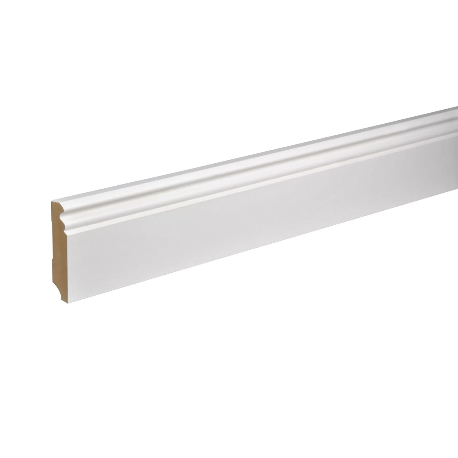 Kosche Hamburger Sockelleiste ohne Clipfräsung 2.500 x 16 x 115mm Weiß-Grundiert