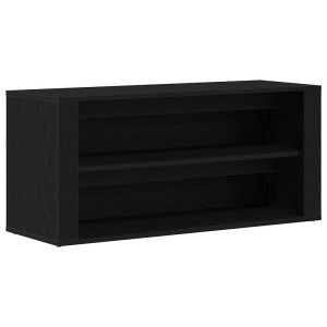 vidaXL Schuhbank in Schwarz Eiche, 100x35x45 cm, mit zwei Fächern für Schuhe.