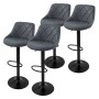 4er Set Barhocker Anthrazit von ML-Design mit Kunstlederbezug, gepolstert und höhenverstellbar.