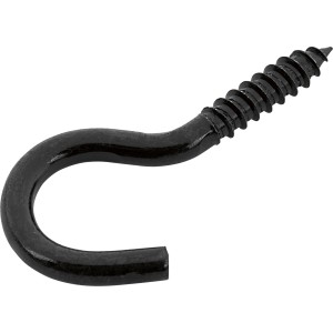 Schraubhaken Schwarz Verzinkt Ø 5,2 x 60 mm 4 Stück