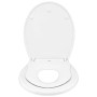 Weißer Banjado Familien WC-Sitz mit Kindersitz und Absenkautomatik, Motiv blauer Rettungsring.