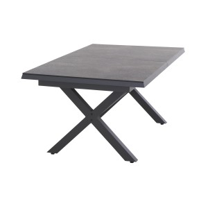 Rechteckiger, ausziehbarer Gartentisch Sincro Titan von Siena Garden, 100x260 cm, mit Aluminiumgestell.