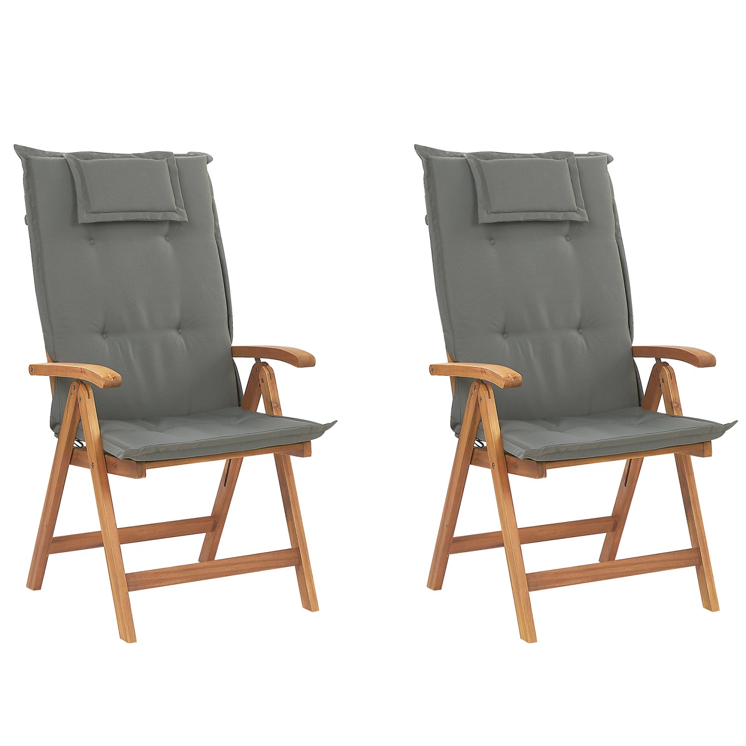 Beliani Gartenstuhl Heller Holzfarbton Grau 69x54x105 günstig online kaufen