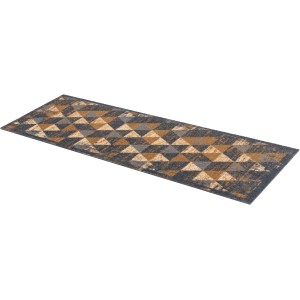 Astra Sauberlaufmatte Miabella mit Dreiecken in Grau-Braun, 50x150 cm, für den Innenbereich.