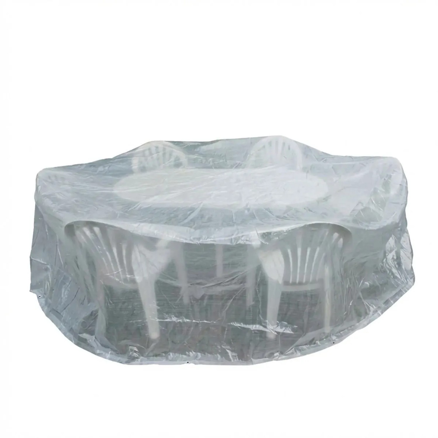 Boni-Shop Schutzhülle Gartenmöbel Rund Transparent 320 x 93 cm Kunststoff