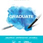 CANSON Graduate Aquarellblock A5, 20 Blatt, naturweiß, feine Körnung. Ideal für Aquarellmalerei.