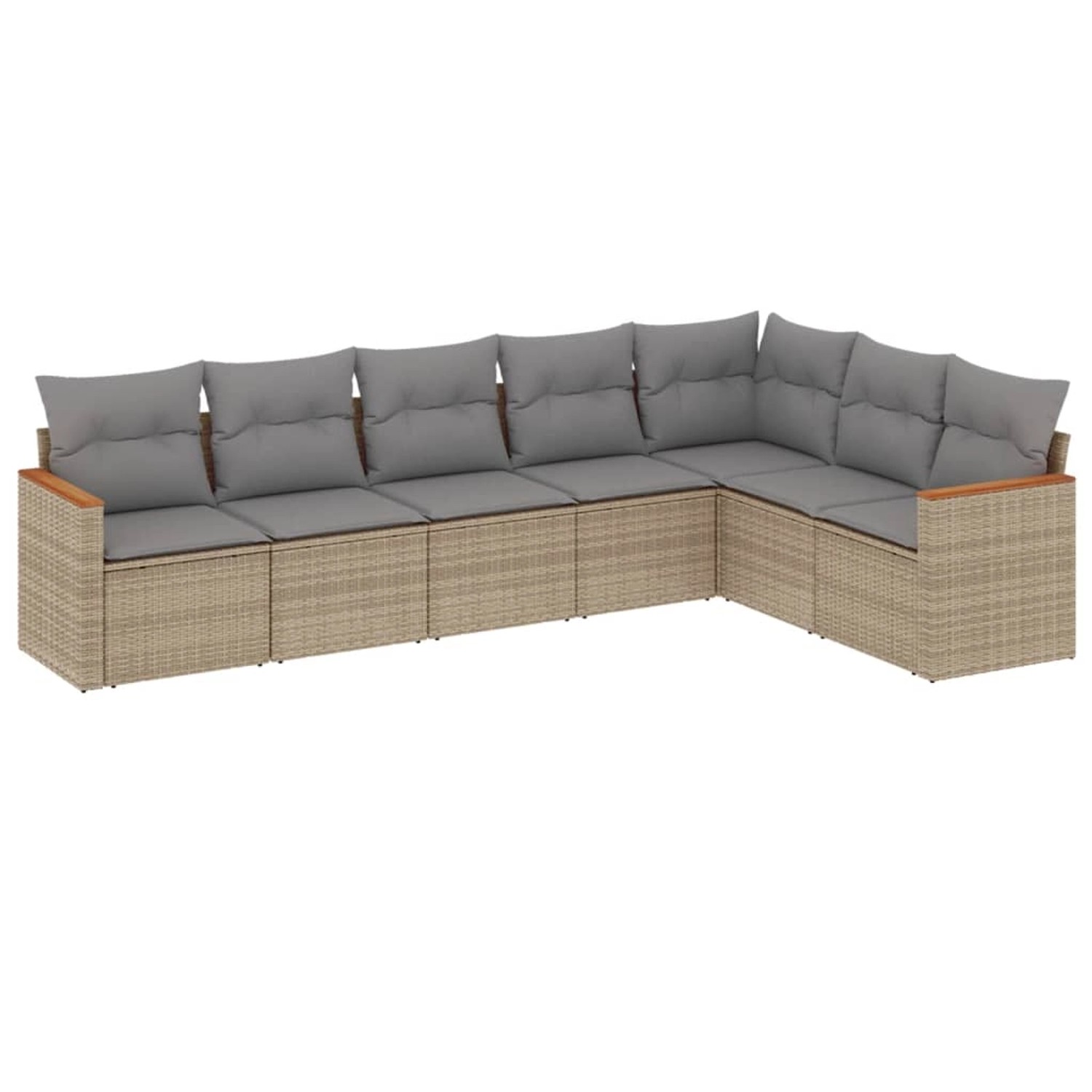 vidaXL 7-Tlg Garten-Sofagarnitur mit Kissen Beige Poly Rattan 3226031 günstig online kaufen