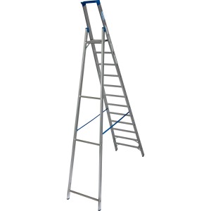 Krause Stehleiter Stabilo mit 12 Stufen, Aluminiumleiter für sicheren Stand bei Arbeiten.