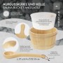 LuxeBath Saunazubehör Set 2 Teilig aus Massivem Kiefernholz Aufgusskübel und Schöpfkelle_3