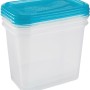 Keeeper Fredo Fresh Frischhaltedose, 3er Set, transparent mit blauem Deckel, je 1 Liter Fassungsvermögen.