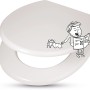 Weißer baliv WC-Sitz Pollino mit Absenkautomatik und Cartoon-Motiv.