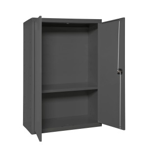 PROREGAL Stahlschrank AMEGO HxBxT 90 x 80 x 40 cm 1x Fachboden Anthrazit-Anthrazit Metallschrank Flügeltürenschrank