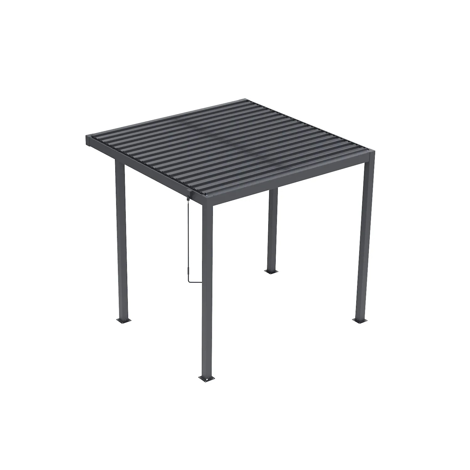 MWH BBQ Pergola O88 in Anthrazit. Robuste Metallkonstruktion mit verstellbarem Lamellendach für Sonnenschutz.
