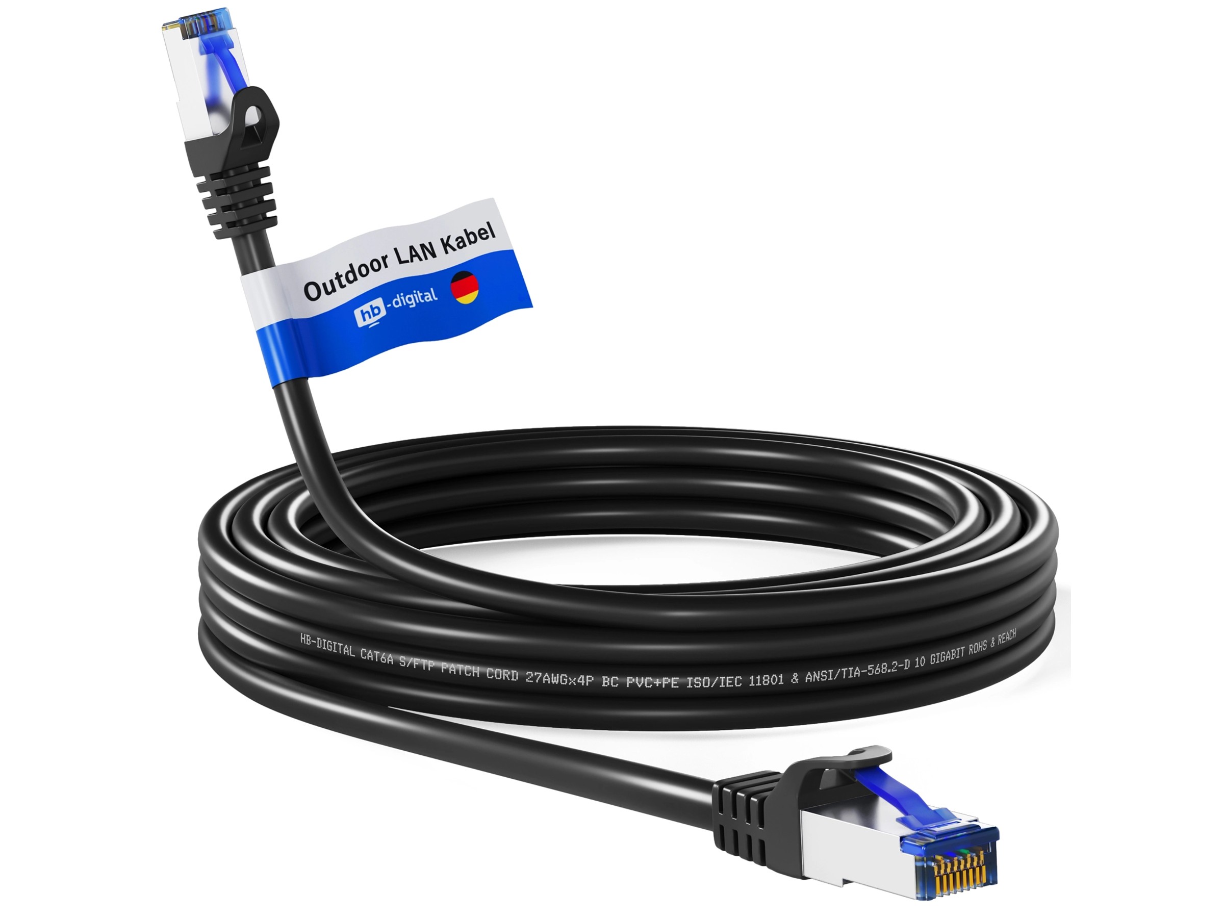 100 Meter CAT 6 Netzwerk Verlegekabel Outdoor LAN Gigabit 4x2xAWG23/1 S