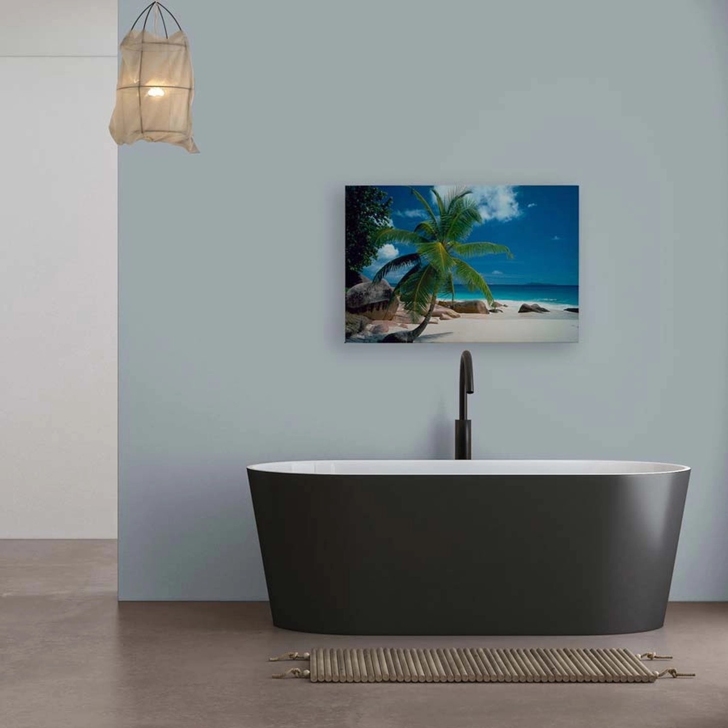 Bricoflor Leinwand Bilder Insel Blau Grün 120 X 80 Cm Leinwandbild Tropische Insel Für Küche Und Wohnzimmer Wandbild Lan