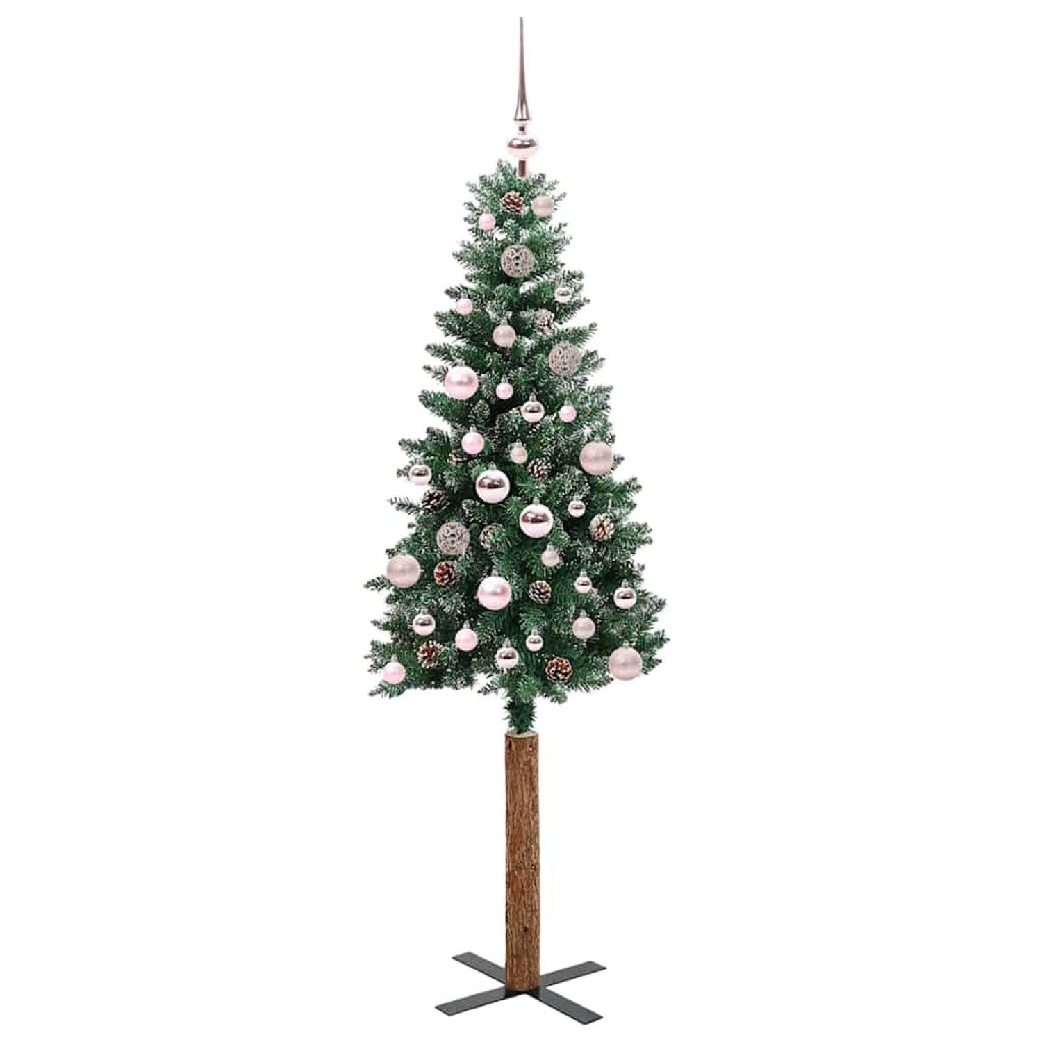 vidaXL Schlanker Weihnachtsbaum mit 150 LEDs Grün und Weiß 150 cm 3394888