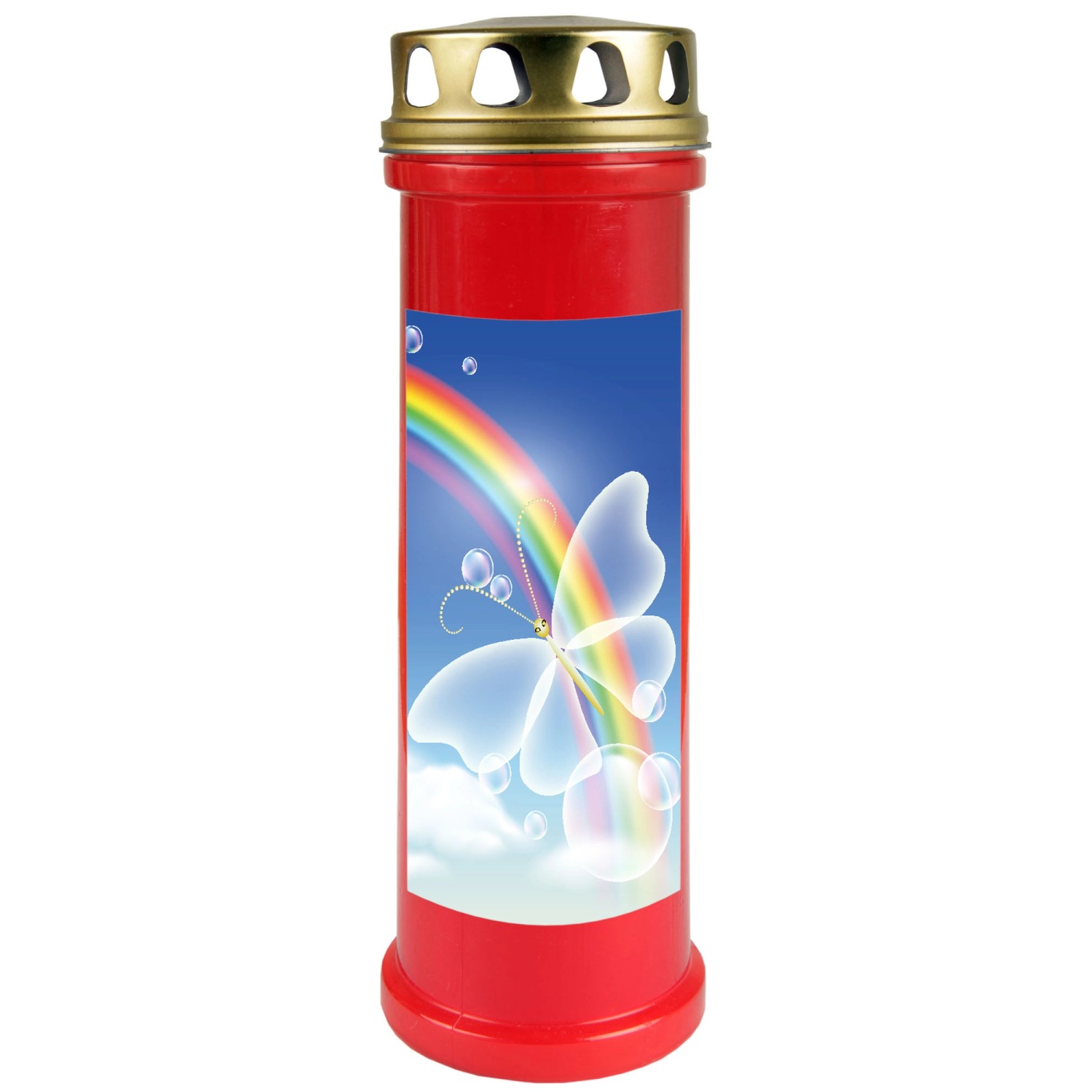 HS Candle Grabkerze Rot 100h Deckel Gold Regenbogen 2 günstig online kaufen