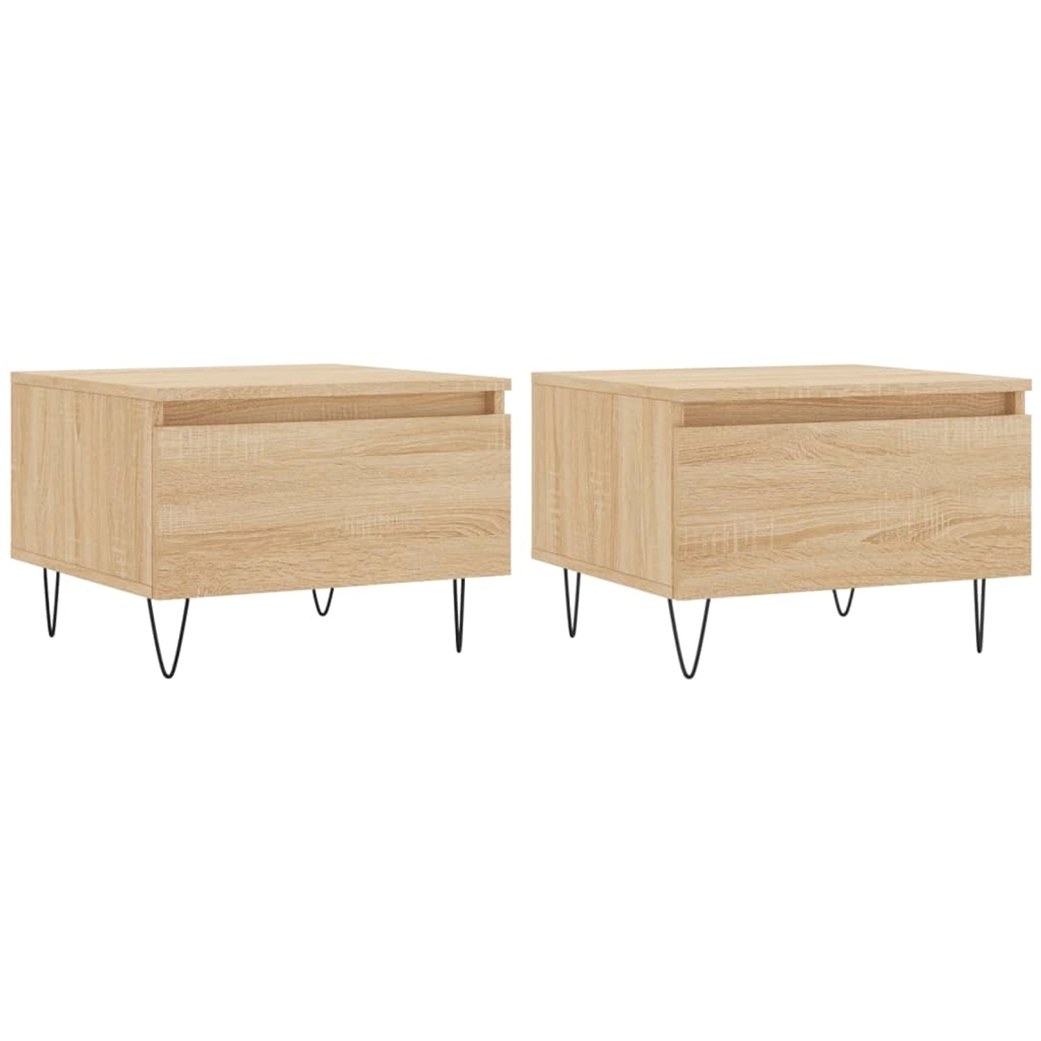 vidaXL Couchtische 2 Stk. Sonoma-Eiche 50x46x35 cm Holzwerkstoff Modell 2 günstig online kaufen