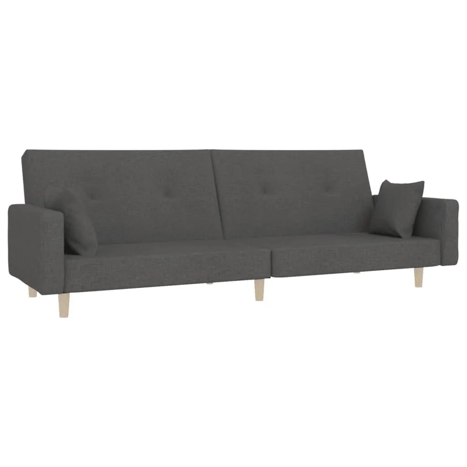 vidaXL Schlafsofa 2-Sitzer mit 2 Kissen Dunkelgrau Stoff 375742 günstig online kaufen