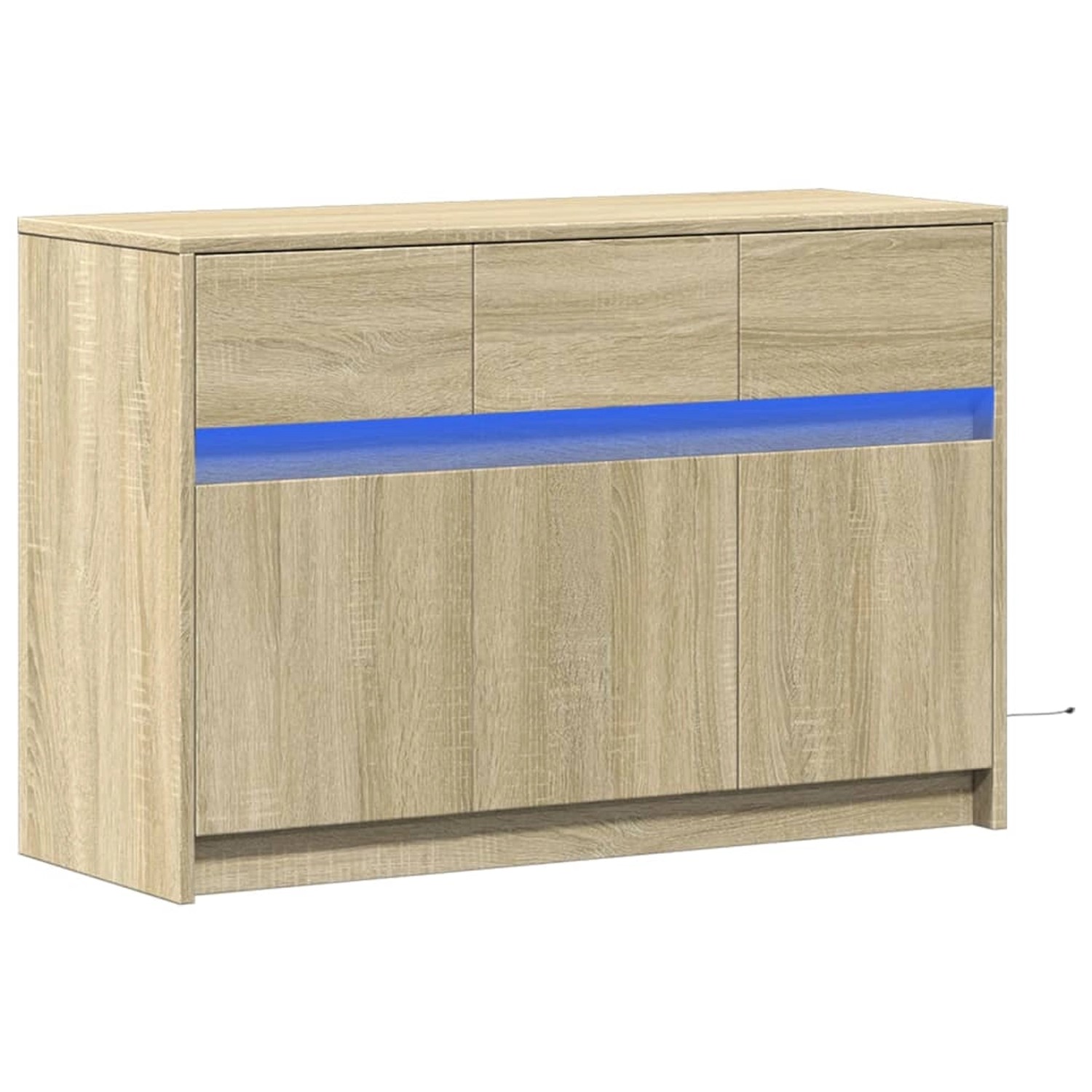 vidaXL TV-Schrank mit LED-Beleuchtung Sonoma-Eiche 91x34x61 cm 852182 günstig online kaufen