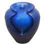 Blauer Teamson Home Gartenbrunnen in Topfform mit LED-Beleuchtung.