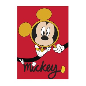 Rotes Disney Poster mit Micky Maus, 30x40 cm, für Kinderzimmer.